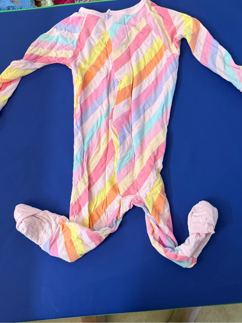 Magnetic Me Pastel Rainbow Stripe Footed pjs